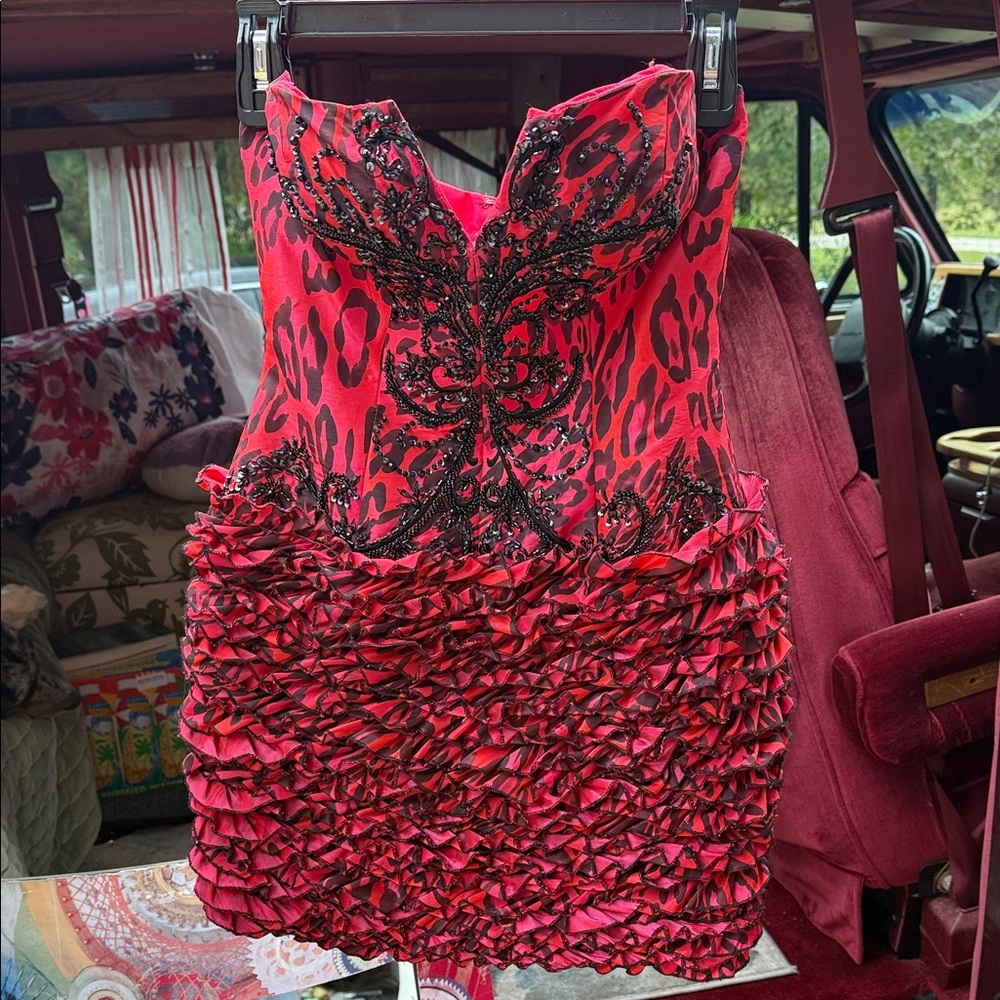 Jovani Vibrant Red Mini Dress